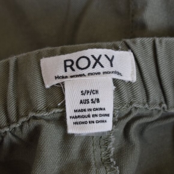 Womens Roxy Cotton Green‎ Pants Drawstring Waist Size S - Picture 10 of 10